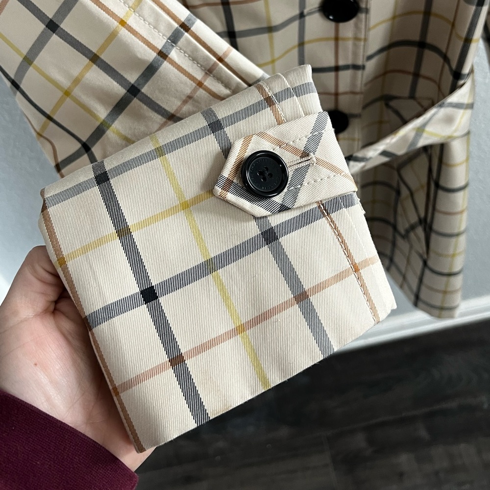 Coach Tattersall double breasted plaid trench coat - Picture 6 of 14